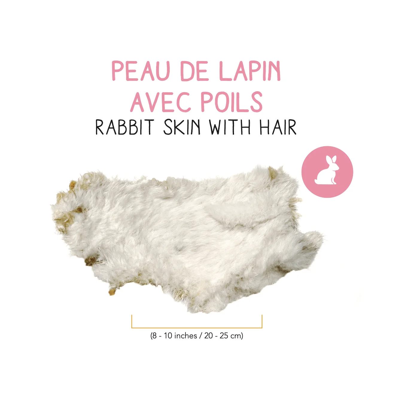 Peau de lapin naturelle deshydratee avec poils – Image 2
