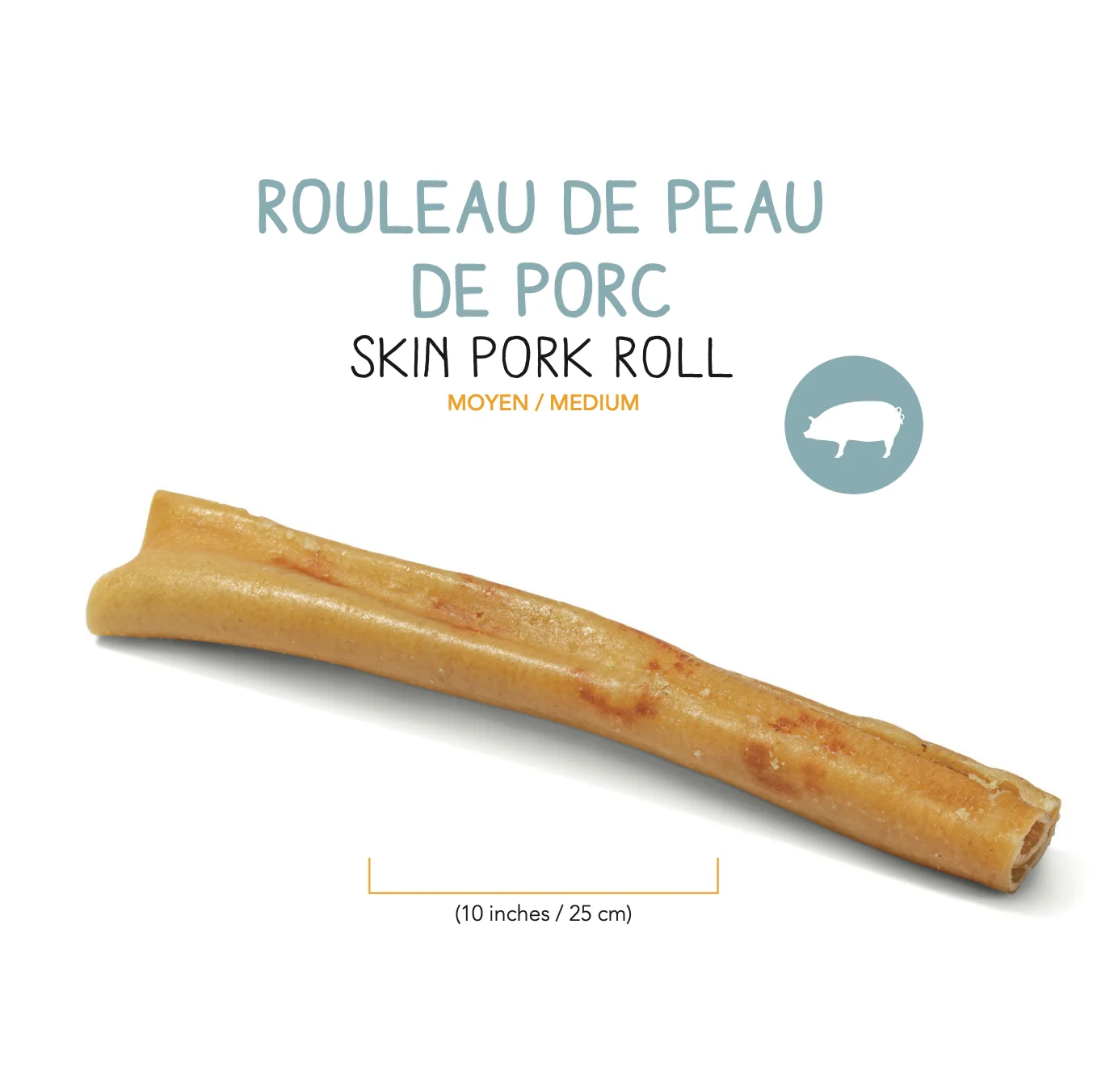Rouleau de peau de porc deshydratee - moyen - 25cm – Image 2