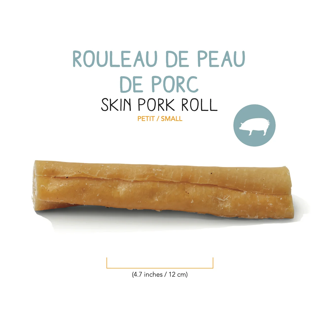 ROULEAU DE PEAU DE PORC DESHYDRATEE - PETIT - 12cm – Image 2