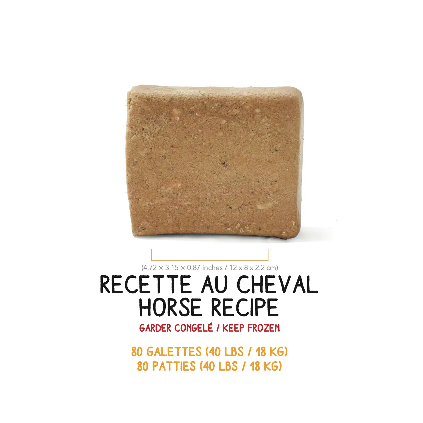 Viande Chevaline - Pour CHIOT - 16 - 24 semaines - qui pèse entre 40lbs et 80lbs - Sac de 80 Galettes - Poids par galette 0.5lbs / ≈ 227g – Image 2